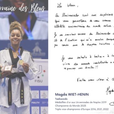 Le message de la Marraine des Bleus à Chengdu : Magda Wiet-Henin !