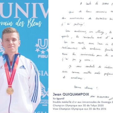 Le message du Parrain des Bleus à Chengdu : Jean Quiquampoix !